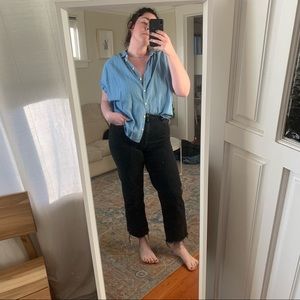 MADEWELL | Short-Sleeve Button Front Chambray Shirt